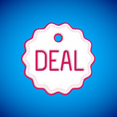 White Deal icon isolated on blue background. Vector