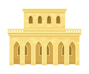 Fototapeta premium Ancient Arabic building. Middle East traditional architecture vector illustration