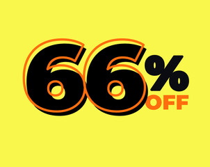66% off tag sixty six percent discount black friday sale black letter yellow background