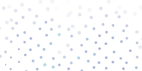 Light blue vector doodle background with flowers.