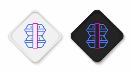 Obraz premium Line Lunch box icon isolated on white background. Colorful outline concept. Vector