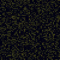 Abstract Technology Background. Yellow sparse hexadecimal pairs background. Big sized seamless pattern. Creative vector illustration.