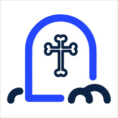 Obraz premium Grave or halloween cemetery icon