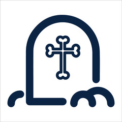 Grave or  halloween cemetery icon