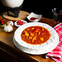 Delicious Hungarian-style goulash soup