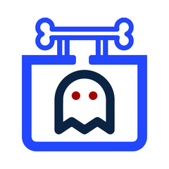 Halloween calendar date or ghost icon
