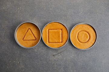 Korean Dalgona honeycomb sugar cookie with shapes to play new trend candy challenge