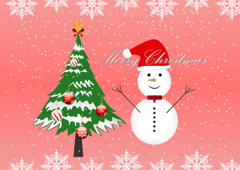 graphics design tree and snowman for Merry Christmas Happy New Year design vector illustration