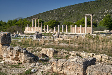 Fototapeta na wymiar Antikes Epidaurus, Abaton, Peloponnes, Argolida, Griechenland