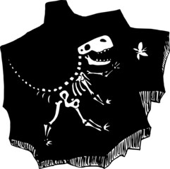  illustration of a skeleton of dinosaur t-rex