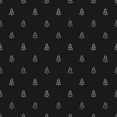 Christmas trees seamless pattern.