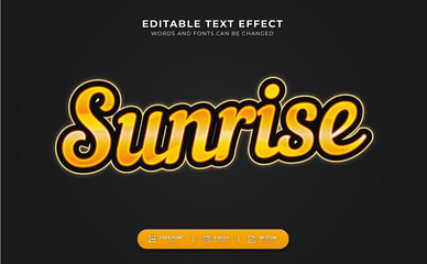 Sunrise Editable Text Effect