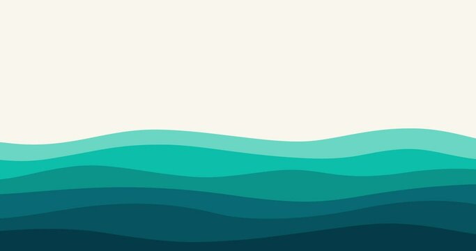 Peaceful looping animation of ocean waves