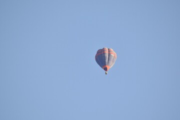 Pamukkale, Denizli, Turkey. 09.19.2021. Air balloon.Hot air balloon flight over Pamukkale.