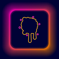 Glowing neon line Paint spray icon isolated on black background. Colorful outline concept. Vector