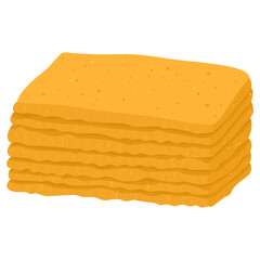 Cartoon illustration with cookie cracker. Vector hand drawn graphic. Single food isolated art.