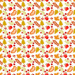 Thanksgiving day seamless pattern. Festive autumn background for textile or book covers, manufacturing, wallpapers, print, gift wrap and scrapbooking.