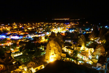 Obraz premium Goreme Cappadocia at night time in Turkey