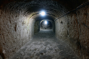 Underground cave in Goreme, Cappadocia in Turkey