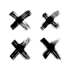 Black Hand drawn cross symbol