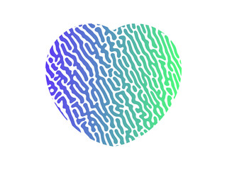Fingerprint heart silhouette
