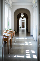 hospital corridor, corridor and hospital wards, hospital