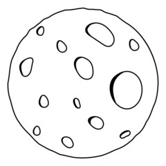 Moon in flat dasign style. Night space astronomy and nature moon icon. Gibbous vector on dark background. Cartoon planet moon icon. Science astronomy Earth satellite in space