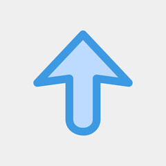 Up arrow icon vector illustration in blue style, use for website mobile app presentation