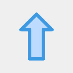 Fototapeta premium Up arrow icon vector illustration in blue style, use for website mobile app presentation