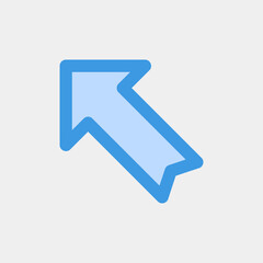 Up left arrow icon vector illustration in blue style, use for website mobile app presentation