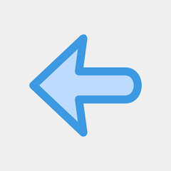 Left arrow icon vector illustration in blue style, use for website mobile app presentation