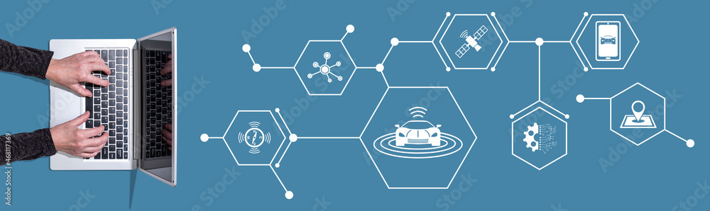 Wall mural concept of autonomous car