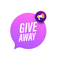Modern flat style template with giveaway megaphone for banner design. Social media like icon concept. Vector illustration