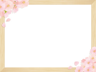 桜と額縁のフレーム　Cherry Blossoms and Picture Frame Background