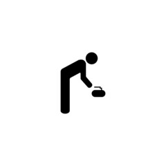 winter curling sport vector icon