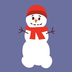 snowman illustration postcard