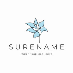 green leaf lily flower logo inspiration vector icon illustration custom logo design 