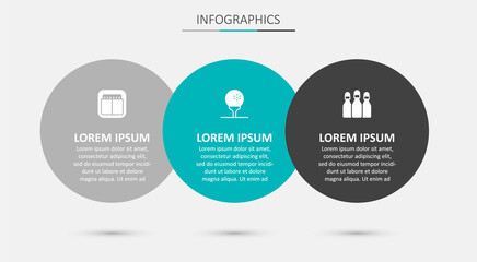 Set Golf ball on tee, Sport mechanical scoreboard and Bowling pin. Business infographic template. Vector