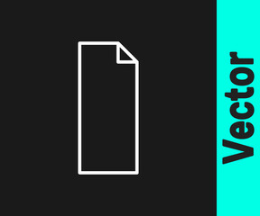 White line Grip tape on a skateboard icon isolated on black background. Vector