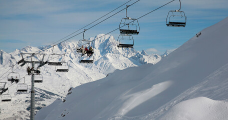 Remontée mécanique hiver paradiski la plagne les arcs