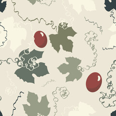 Seamless pattern with a motif of grape leaves