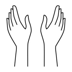 Hands outlines. A symbol of massage and hand care. Vector illustration isolated on a white background for design and web.