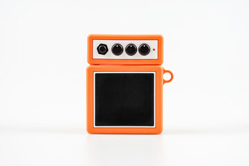 Guitar amplifier on white background