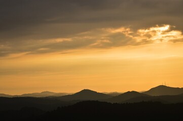 sunset in the mountains