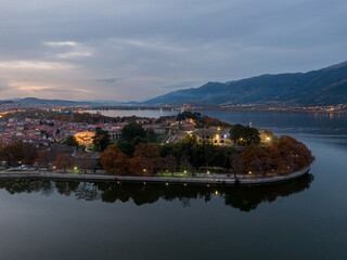 Fototapeta na wymiar Aerial view of ioannina is a town in Epirus, Greece and attracts many visitors