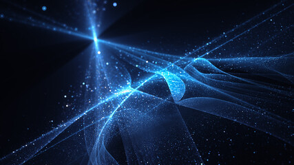 Blue glowing big data concept with dots and connections