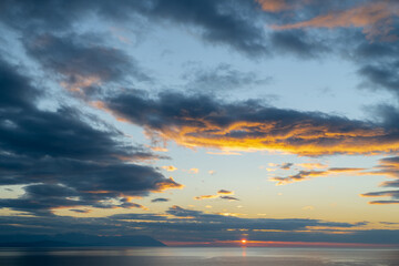 Dawn on Lake Baikal with a beautiful sky