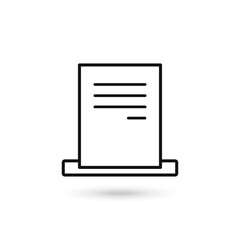 Payment check paper document poked out of the cash register.