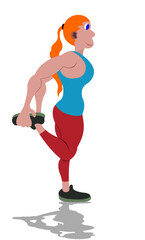 A girl stretching her legs during workout