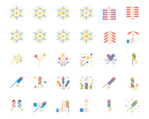 Firework Icons Vector Illustration, celebration, sparkle, party, New Year